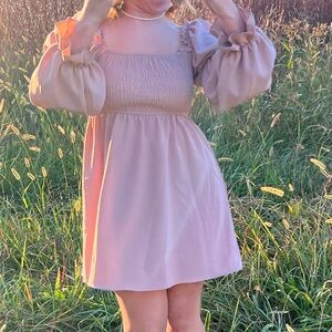 SHEIN pink Smocked dress